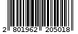Γραμμωτός κωδικός 2801962205018