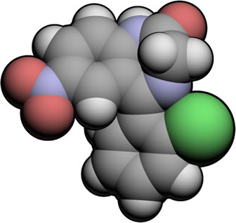 Γραφική απεικόνιση τριών διαστάσεων της χημικής δομής της ουσίας