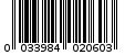 Γραμμωτός κωδικός 0033984020603