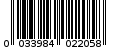 Γραμμωτός κωδικός 0033984022058