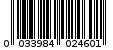 Γραμμωτός κωδικός 0033984024601
