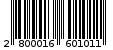 Γραμμωτός κωδικός 2800016601011