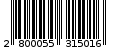 Γραμμωτός κωδικός 2800055315016