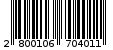 Γραμμωτός κωδικός 2800106704011