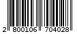 Γραμμωτός κωδικός 2800106704028