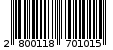 Γραμμωτός κωδικός 2800118701015