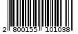 Γραμμωτός κωδικός 2800155101038