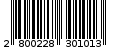 Γραμμωτός κωδικός 2800228301013