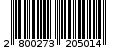 Γραμμωτός κωδικός 2800273205014