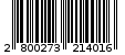 Γραμμωτός κωδικός 2800273214016