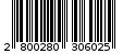 Γραμμωτός κωδικός 2800280306025