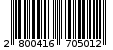 Γραμμωτός κωδικός 2800416705012