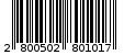 Γραμμωτός κωδικός 2800502801017
