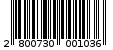 Γραμμωτός κωδικός 2800730001036