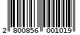 Γραμμωτός κωδικός 2800856001019