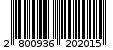 Γραμμωτός κωδικός 2800936202015