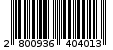 Γραμμωτός κωδικός 2800936404013