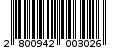 Γραμμωτός κωδικός 2800942003026