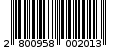 Γραμμωτός κωδικός 2800958002013