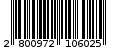 Γραμμωτός κωδικός 2800972106025