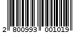 Γραμμωτός κωδικός 2800993001019