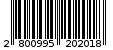 Γραμμωτός κωδικός 2800995202018