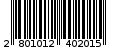 Γραμμωτός κωδικός 2801012402015