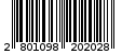 Γραμμωτός κωδικός 2801098202028