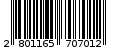 Γραμμωτός κωδικός 2801165707012