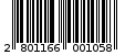 Γραμμωτός κωδικός 2801166001058