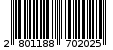 Γραμμωτός κωδικός 2801188702025