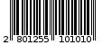 Γραμμωτός κωδικός 2801255101010