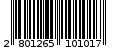Γραμμωτός κωδικός 2801265101017