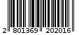 Γραμμωτός κωδικός 2801369202016