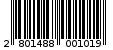 Γραμμωτός κωδικός 2801488001019