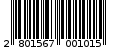 Γραμμωτός κωδικός 2801567001015