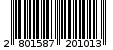 Γραμμωτός κωδικός 2801587201013