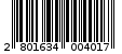 Γραμμωτός κωδικός 2801634004017
