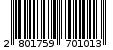 Γραμμωτός κωδικός 2801759701013