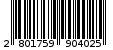 Γραμμωτός κωδικός 2801759904025