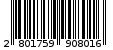 Γραμμωτός κωδικός 2801759908016