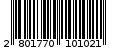 Γραμμωτός κωδικός 2801770101021