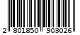 Γραμμωτός κωδικός 2801850903026