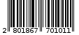 Γραμμωτός κωδικός 2801867701011
