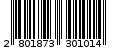 Γραμμωτός κωδικός 2801873301014