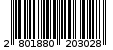 Γραμμωτός κωδικός 2801880203028