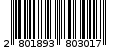 Γραμμωτός κωδικός 2801893803017