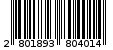 Γραμμωτός κωδικός 2801893804014