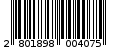 Γραμμωτός κωδικός 2801898004075