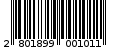 Γραμμωτός κωδικός 2801899001011